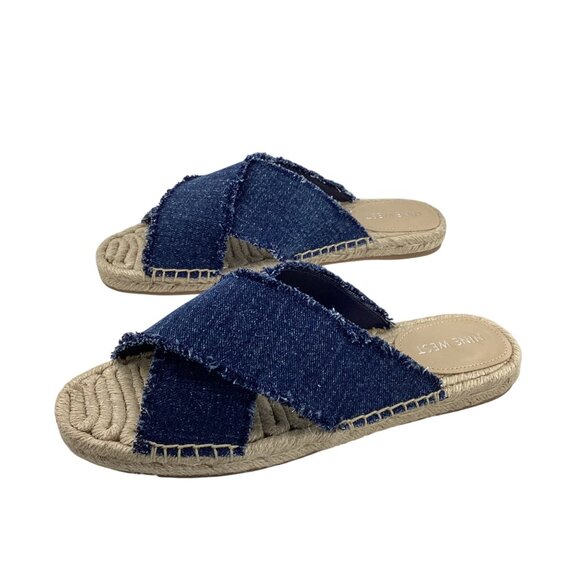 Nine West Womens Hamden Sandal Denim Blue Size 10 NWB‎ Espadrille Slide - Picture 6 of 8